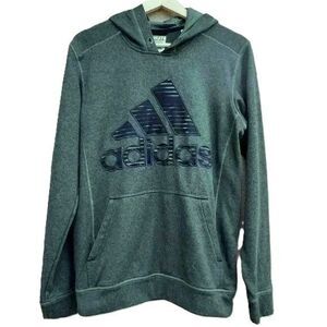 Adidas Green Mens Logo Hoodie Size Small